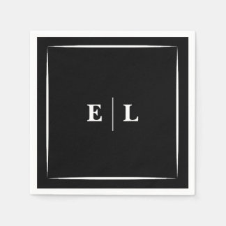 Minimale personalisierte Hochzeitsgast-Napkins in Serviette