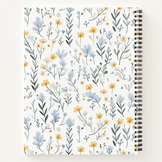 Minimale Personalisierte Namen Wasserfarben-Wildbl Notizblock (Rückseite)