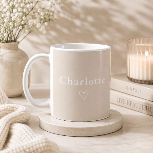 Minimale personalisierte Namens-Tasse Kaffeetasse