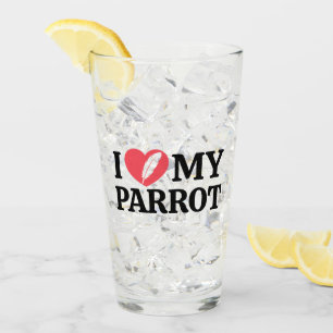 Minimale personalisierte Papageienliebhaber-Zitat- Glas