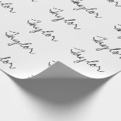 Minimale personalisierte Typografie Schwarz-weiß Geschenkpapier (Ecke)