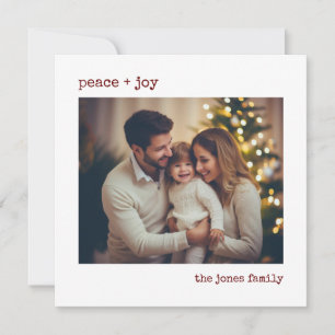 Minimale personalisierte Weihnachtskarte mit Foto Feiertagskarte