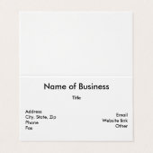 Minimale Personalisierung Name der Geschäftsinform Visitenkarten (Außenseite Aufgefaltet)