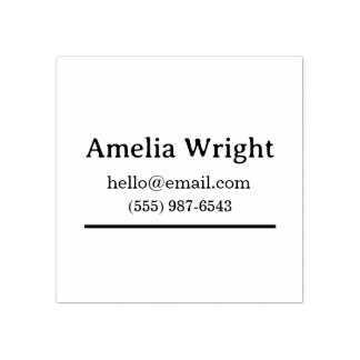 Minimale persönliche Adressstempel Name, E-Mail & Gummistempel