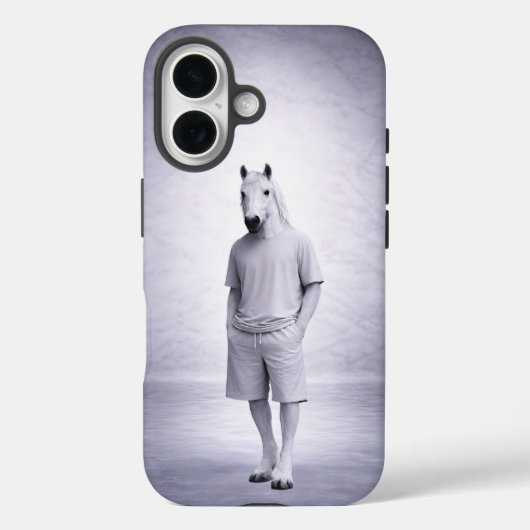 Minimale Pferde in lässiger moderner Kleidung Case-Mate iPhone Hülle (Rückseite)
