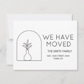 Minimale Pflanze Schwarze neue Zuhause-bewegliche  Ankündigung (Vorderseite)