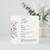 Minimale pflanzliche Botanische Milk White Wedding Programm (Stehend Vorderseite)