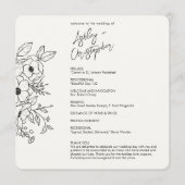 Minimale pflanzliche Botanische Milk White Wedding Programm (Vorderseite)