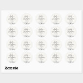 Minimale pflanzliche Botanische Milk White Wedding Runder Aufkleber (Blatt)