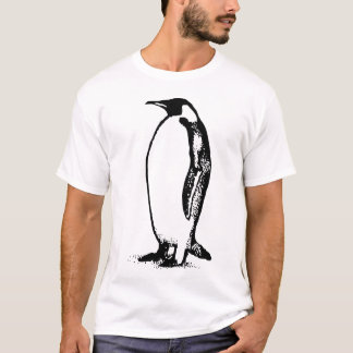 Minimale Pinguinsilhouette – Schwarz-Weiß-Schablon T-Shirt