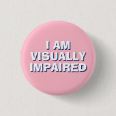 Minimale Pink-Typografie Sehbehinderte Button (Vorderseite)