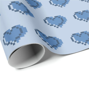 Minimale Pixel-Herzmuster Geschenkpapier