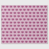Minimale Pixel-Herzmuster Geschenkpapier (Flach)