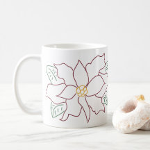 Minimale Poinsettia-Linie Zeichnend Tasse