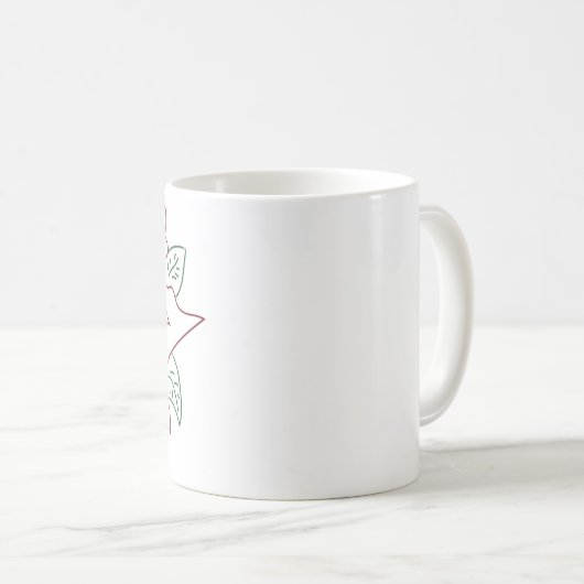 Minimale Poinsettia-Linie Zeichnend Tasse (VorderseiteRechts)