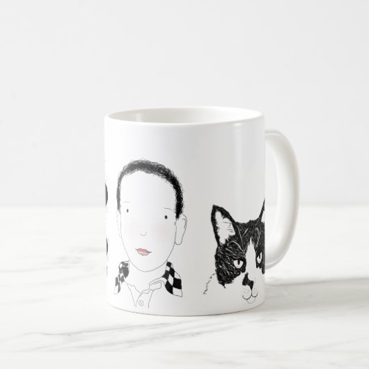 Minimale Portrait Design-Tasse Kaffeetasse (VorderseiteRechts)