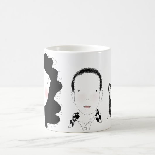 Minimale Portrait Design-Tasse Kaffeetasse (Mittel)