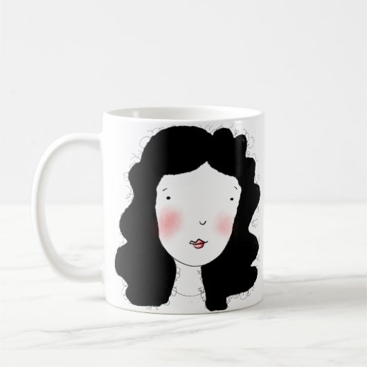Minimale Portrait Design-Tasse Kaffeetasse (Links)