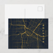 Minimale Postkarte Stadtplan Houston (Vorne/Hinten)