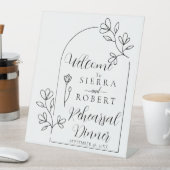 Minimale Probe-Abendessen im Blumengarten Willkomm Sockelschild (In Situ)