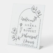 Minimale Probe-Abendessen im Blumengarten Willkomm Sockelschild (Vorderseite)