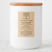 Minimale Produktinformationen, hellbraunes Portrai Lebensmitteletikett (Vorderseite)