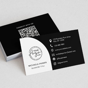 Minimale professionelle benutzerdefinierte Logo-QR Visitenkarte