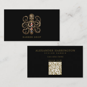 Minimale professionelle Herrenbarbier-Bronze-Oktop Visitenkarte