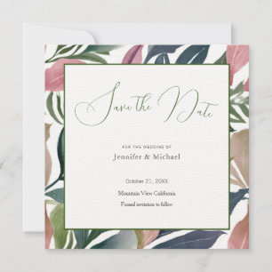 Minimale professionelle Hochzeits-Blumenmuster Save The Date