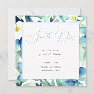 Minimale professionelle Hochzeitsblumen Save The Date