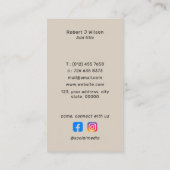 Minimale professionelle Logo-QR-Code-Social-Media Visitenkarte (Rückseite)