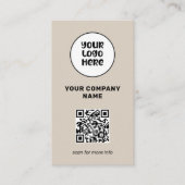 Minimale professionelle Logo-QR-Code-Social-Media Visitenkarte (Vorderseite)