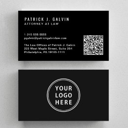 Minimale professionelle QR-Code-Logo Schwarz Visitenkarte