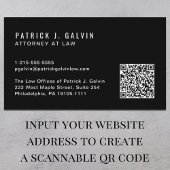 Minimale professionelle QR-Code-Logo Schwarz Visitenkarte