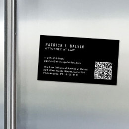 Minimale professionelle QR-Code-Schwarz Magnetische Visitenkarte