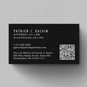 Minimale professionelle QR-Code-Schwarz Visitenkarte