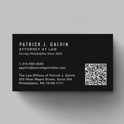 Minimale professionelle QR-Code-Schwarz Visitenkarte