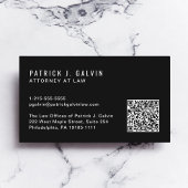 Minimale professionelle QR-Code-Schwarz Visitenkarte