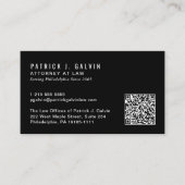 Minimale professionelle QR-Code-Schwarz Visitenkarte (Vorderseite)