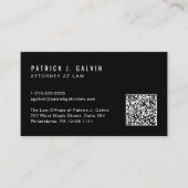 Minimale professionelle QR-Code-Schwarze Visitenka Visitenkarte (Vorderseite)