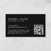 Minimale professionelle QR-Code-Schwarze Visitenka Visitenkarte (Vorderseite)