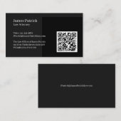 Minimale professionelle QR-Code-Schwarze Visitenka Visitenkarte (Vorne/Hinten)