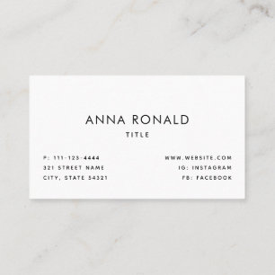 Minimale professionelle weiße QR-Code-Visitenkarte Visitenkarte