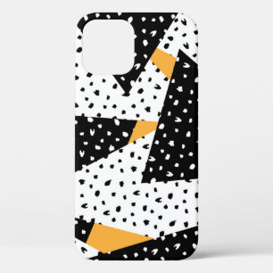 Minimale Punkte-Patchwork: Schwarz Weiß Gelb Case-Mate iPhone Hülle
