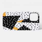 Minimale Punkte-Patchwork: Schwarz Weiß Gelb iPhone Hülle (Rückseite (Horizontal))