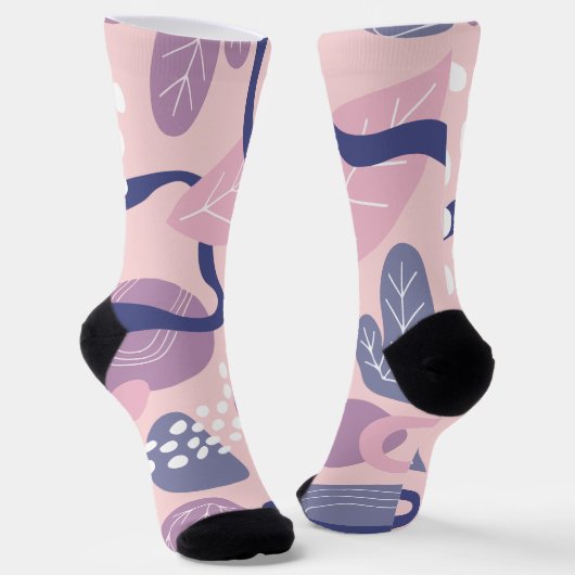 Minimale purpurfarbene Blüten Socken (Gewinkelt)