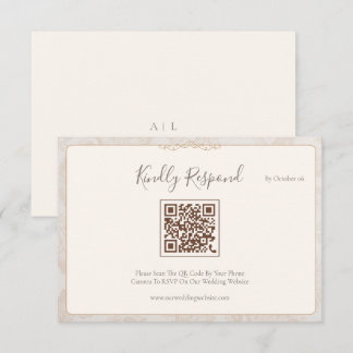 Minimale QR-Code-Hochzeits-RSVP-Karte - Elegantes RSVP Karte