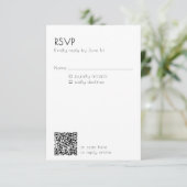 Minimale QR-Code-Hochzeitsdetails Moderner Briefve RSVP Karte (Stehend Vorderseite)