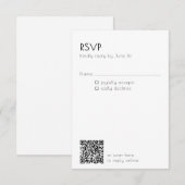 Minimale QR-Code-Hochzeitsdetails Moderner Briefve RSVP Karte (Vorne/Hinten)