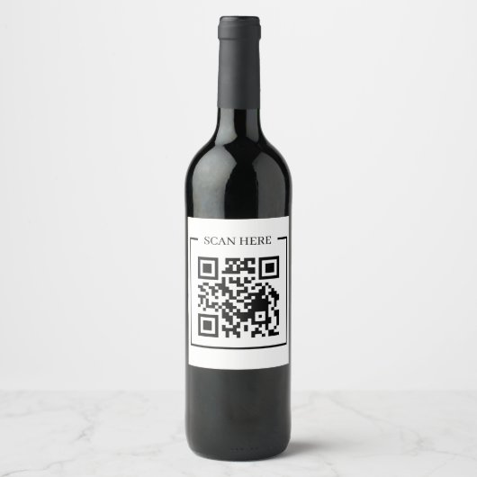 Minimale QR-Code-Scan-Me-Geschäfts-Promo-Etikett Weinetikett (Vorderseite)